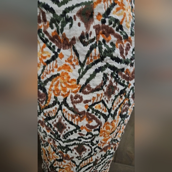ZARA Textured Sarong Wrap Pareo Mini Skirt Printed Orange/white Multi. Size Med - Picture 12 of 12